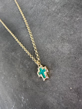 Load image into Gallery viewer, Emerald Cross Necklace
